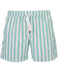 Fedeli - Striped Drawstring Swim Shorts - Lyst