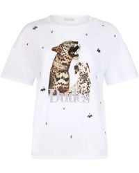 Liu Jo - T-Shirt With Print And Jewel Embroidery - Lyst