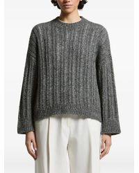 Peserico - Gerippter Strickpullover Mit Pailletten - Lyst
