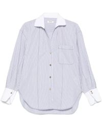 Sandro - Camisa a rayas con cuello en contraste - Lyst