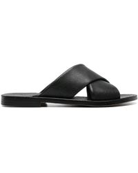 Rier - Crossover-strap Leather Slides - Lyst