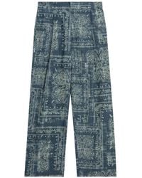 A PAPER KID - Popeline Paisley Trousers - Lyst