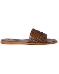 Miu Miu - Woven Leather Slides - Lyst