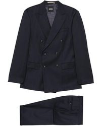 BOSS - Double-Breasted Virgin Wool Suit - Lyst
