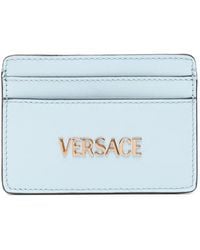 Versace - Logo-Lettering Leather Cardholder - Lyst