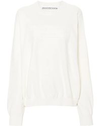 Alexander Wang - Logo-Embroidered Ribbed Sweater - Lyst
