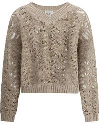 Brunello Cucinelli - オープンニット セーター - Lyst