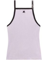 Courreges - Buckle Cotton Tank Top - Lyst