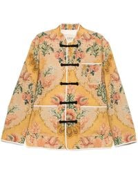 Valentino Garavani - Floral-Print Frog-Closure Jacket - Lyst