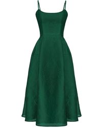 POST MERIDIEM - Jacquard Corset-Bustier Midi Dress - Lyst