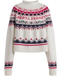 Alberta Ferretti - Mock-Neck Patterned Sweater - Lyst