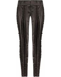 Dolce & Gabbana - Lace-up Faux-leather Trousers - Lyst