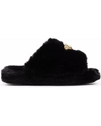 Versace - Icon Faux-fur Slippers - Lyst