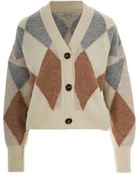 Barbour - Cardigan Con Motivo A Rombi - Lyst