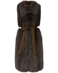 Blancha Sleeveless Shearling Jacket - Brown