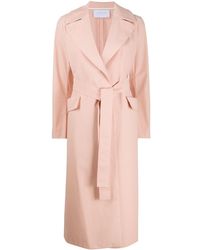 Harris Wharf London Abrigo con cintura lazada - Rosa