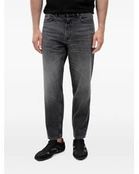 HUGO - Jeans Met Logo-Patch En Vervaagd Effect - Lyst