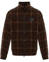 Burberry - Check Wool-Cashmere Blend Fleece Jacket - Lyst