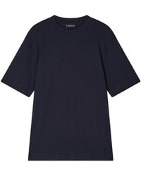 Emporio Armani - Logo-Embroidered Crepe T-Shirt - Lyst