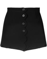 RED Valentino - Scallop Trim Button Front Shorts - Lyst