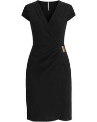 Morgan - Buckle-Detail Wrap Mini Dress - Lyst