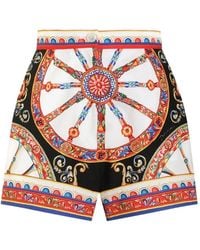 Dolce & Gabbana - Carretto Print Cotton Shorts - Lyst