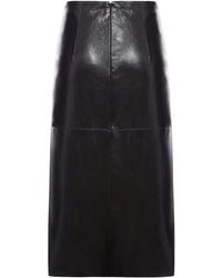 Sportmax - Leather Panelled Skirt - Lyst