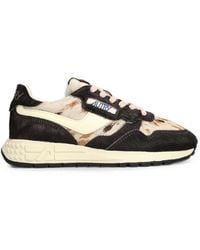 Autry - Reelwind Low Animal-Print Calf-Hair Sneakers - Lyst
