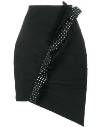 Saint Laurent - Asymmetrical Wool Skirt - Lyst