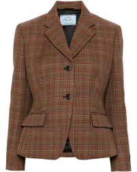 Prada - Plaid-Check Blazer - Lyst