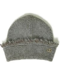 Twinset - Gerippte Beanie Mit Ausgefransten Kanten - Lyst