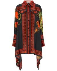 Blumarine - Printed Twill Mini Dress - Lyst