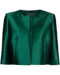 Alberta Ferretti - Cropped Satin Jacket - Lyst