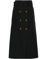 Twin Set - Double-breasted Straight Midi Skirt - Lyst