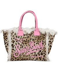 MC2 Saint Barth - Vanity Leopard Print Fringed Tote Bag - Lyst