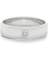 Monica Vinader - Diamond Essential Flat-Band Ring - Lyst