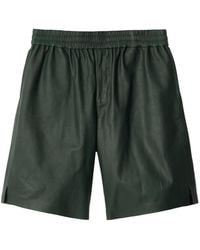 Burberry - Logo-Debossed Leather Shorts - Lyst