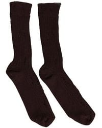 Dolce & Gabbana - Distressed Ribbed-Knit Socks - Lyst