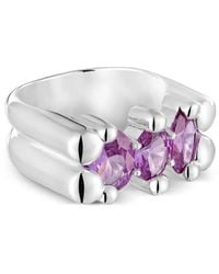 Tous - Anillo Bear LGG con zafiro y banda doble - Lyst