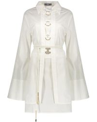 Ellery - Metal-Detail Wide-Sleeve Shirt Mini Dress - Lyst