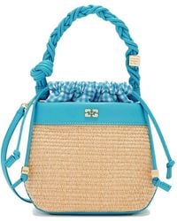 Ganni - Bou Raffia Bucket Bag - Lyst