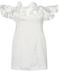 ROTATE BIRGER CHRISTENSEN - Vestido Corto De Satén Con Volantes - Lyst