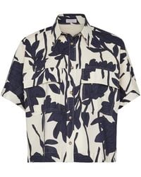 Brunello Cucinelli - Cotton Poplin Ramage Print Shirt - Lyst