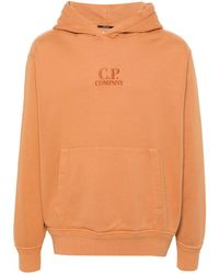 C.P. Company - Logo-Embroidered Cotton Hoodie - Lyst