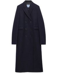 Prada - Double-Breasted Shetland-Wool Coat - Lyst