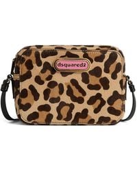 DSquared² - Logo-Plaque Leopard-Print Cross Body Bag - Lyst