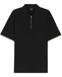 BOSS - Cotton-Piqué Polo Shirt With Zip Neck - Lyst