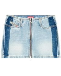 DIESEL - De-Ron-S4 Denim Mini Skirt - Lyst
