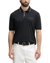 ARMANI EXCHANGE - Logo-Print Contrast-Trim Polo Shirt - Lyst