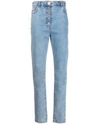 Moschino Jeans - Vaqueros slim de talle alto - Lyst